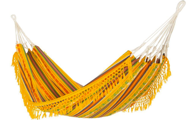 Yellow and Orange Ecuadorian Hammock with Fringe
