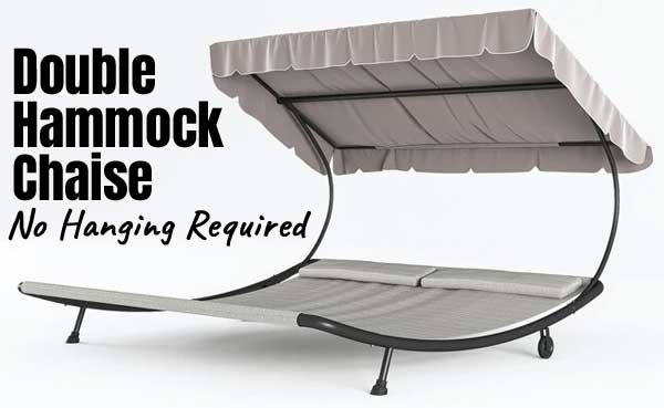 Double Hammock Chaise Lounge, No Hooks or Hanging Required