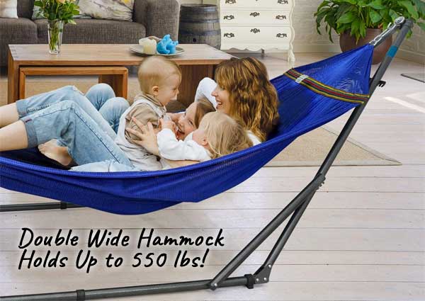 Double Wide Portable Hammock Holds Up to 550 lbs
