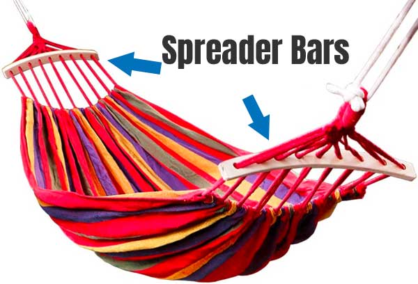 Spreader Bars on Equadorian  Hammock  Help Spread Out Bed for More Spacious and Comfortable Sleeping