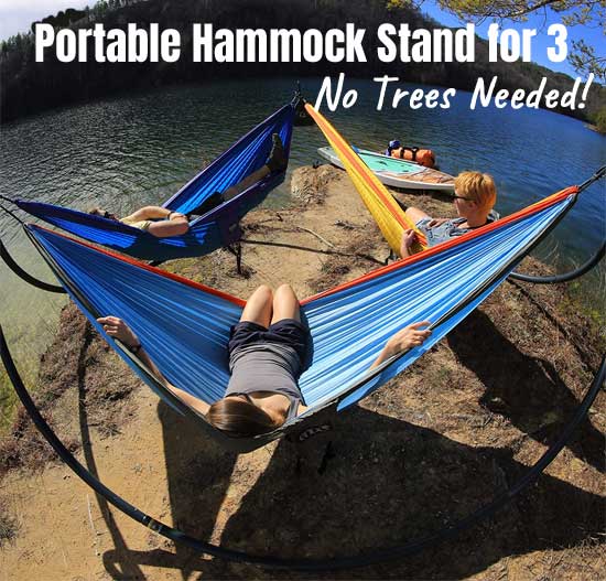 Portable Hammock Stand for 3 People - No Trees Needed