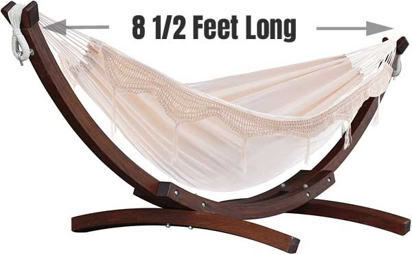 Indoor Bedroom Hammock Stand Measures 8 1/2 Feet Long