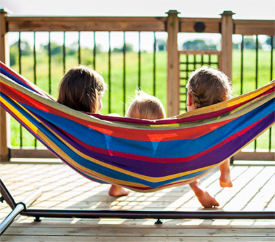 3 Kids Sitting in Hammock