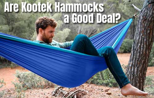 Kootek Camping Hammock with Tree-Hanging Kit - Compact, Portable, Breathable, Quick-Dry