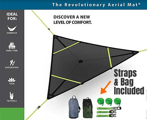 Levitat 3-Point Aerial Mat Features, Straps and Carry Bag