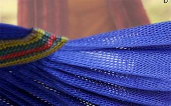 Lightweight Mesh Polyester Fabric on Hammock Bed