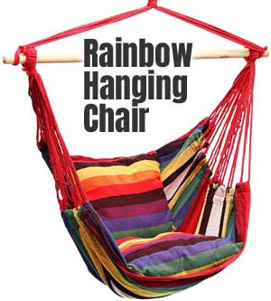 Indoor/Outdoor Brazilian Cotton Rainbow Hanging Chair
