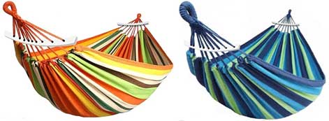 2-Person Cotton Rainbow Stripe Hammocks in Different Colors