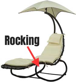 Hammock-Style Rocking Chaise Chair with Umbrella