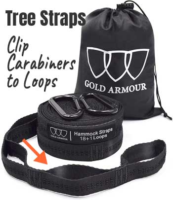 Tree Straps with Loops for Hanging Hammocks the Easy Way