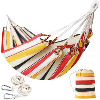 Machine Washable Cotton Striped Hammock for Sleeping