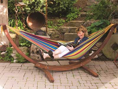 Woman Reading in Hammock